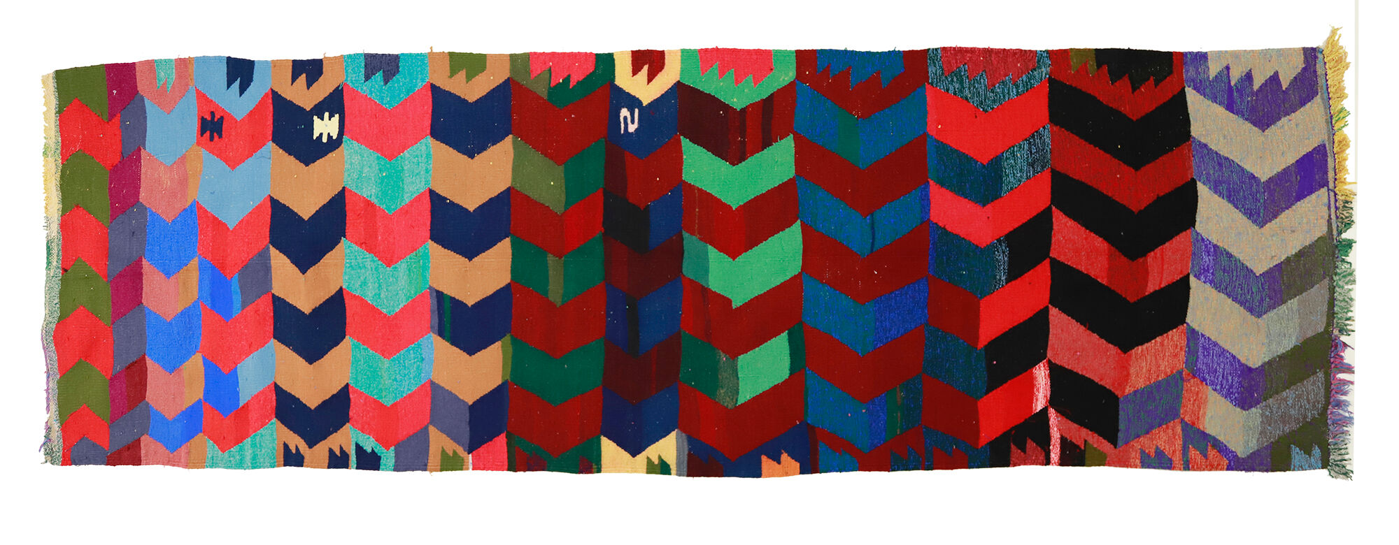 Anatolian handmade kilim rug 340 cm x 110 cm