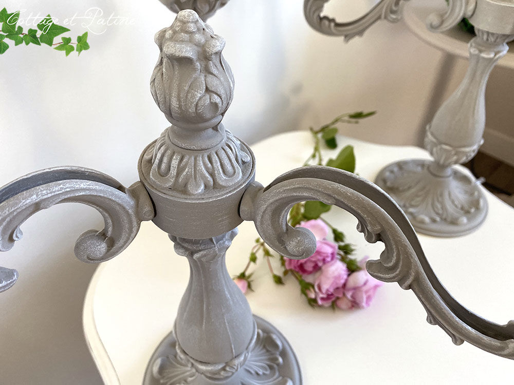 Table lamps 3 branches weathered girandoles