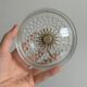 Sugar bowl box with glass lid floral decoration.