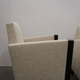 2 fauteuils Art Déco en laque noire