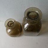 Pair of bottle vases blown glass Bendor 60s