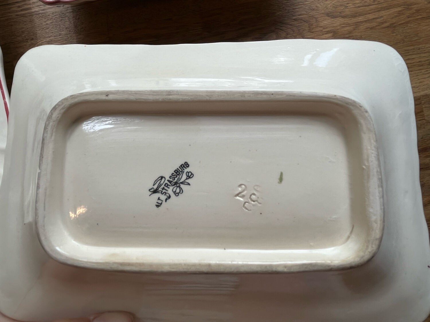 Old dishes in earthenware floral motif
