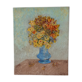 Tableau huile sur toile bouquet ancien