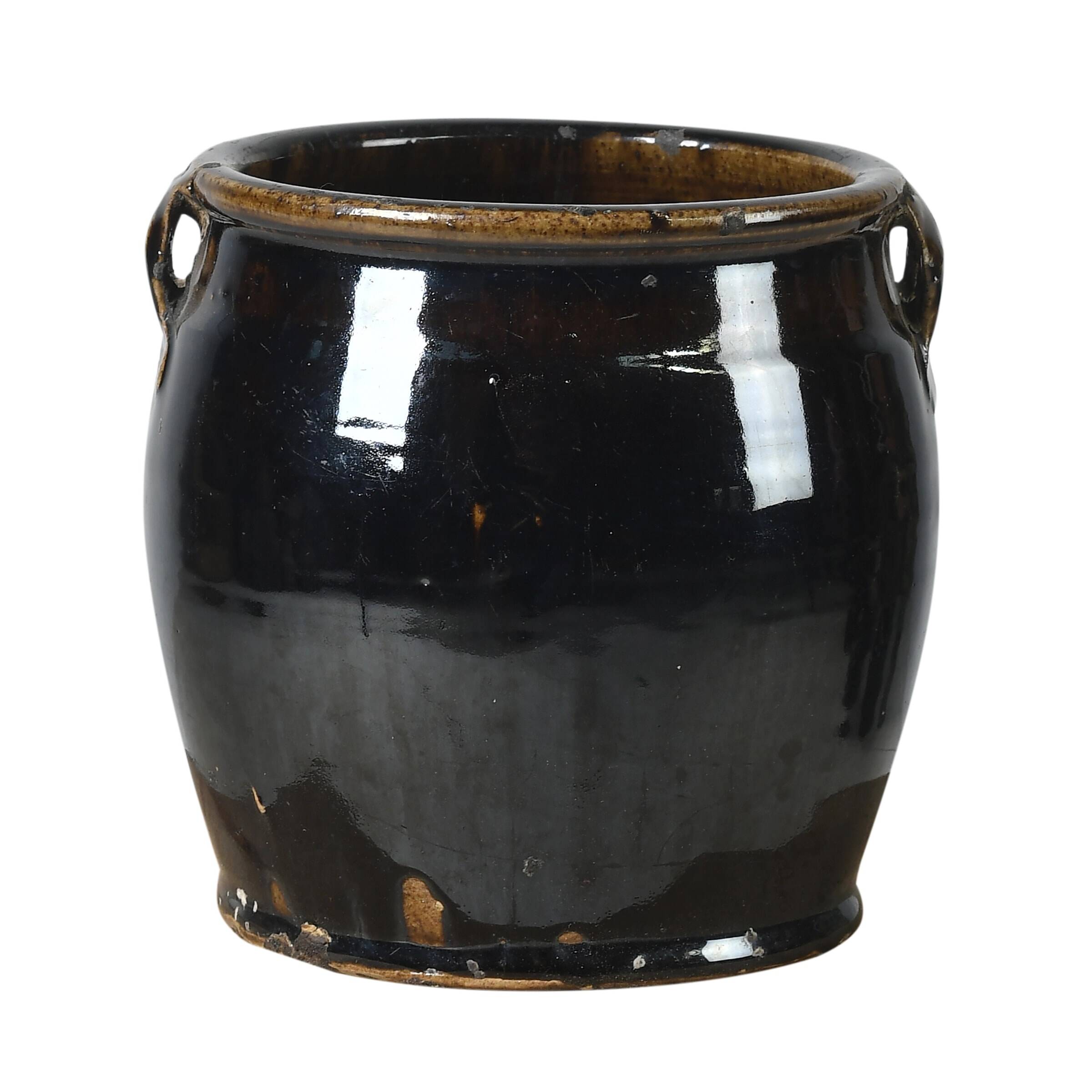 Hú - Black enamelled Chinese confit pot no. 1