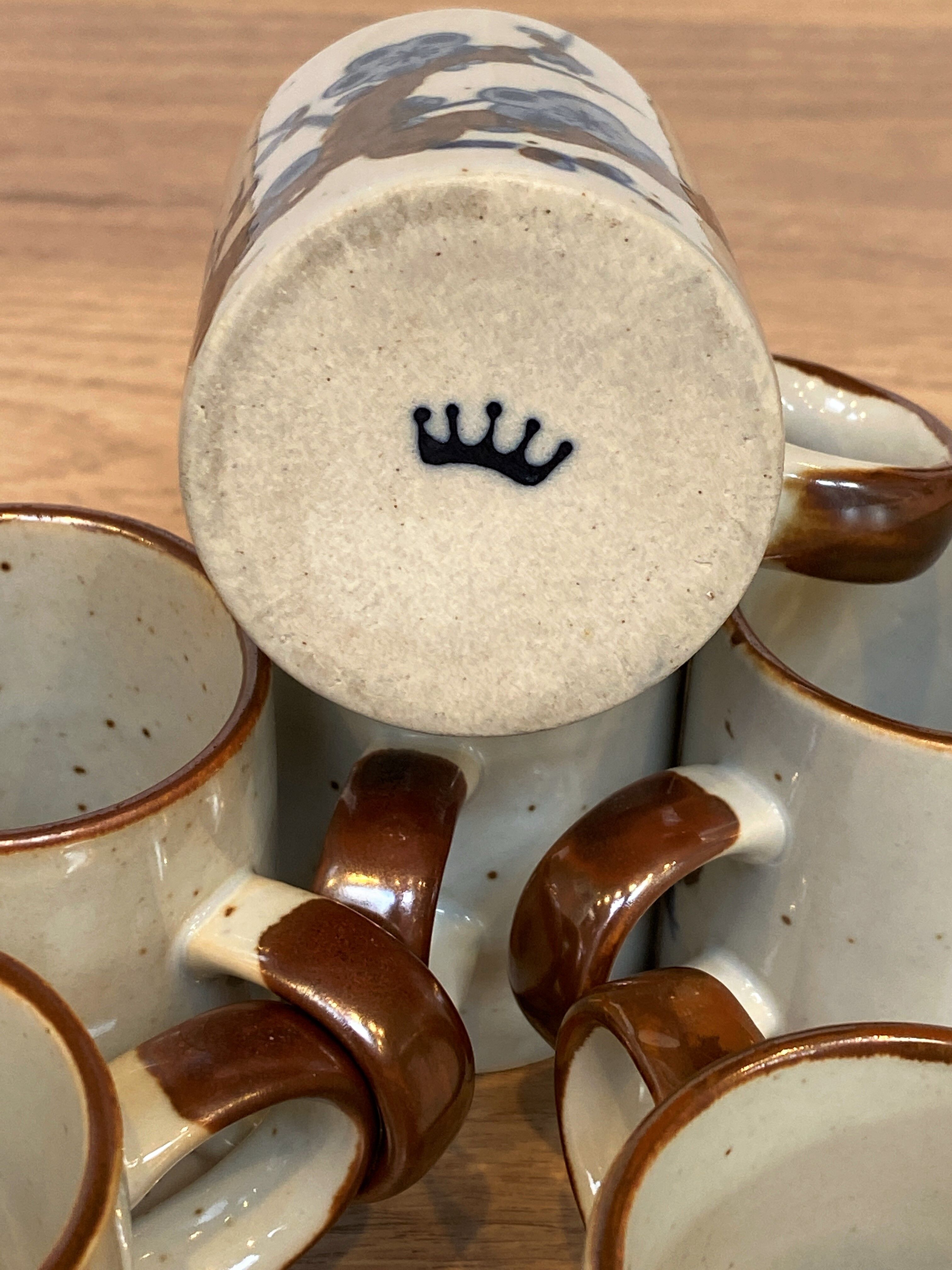 Set of 6 stoneware coffee cups