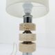 Table lamp in travertine and chrome, Italy, 1970s