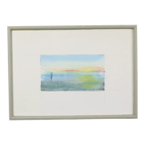 Watercolor Dunes and Sea by Lieven Florizoone Signed and Dated 1982