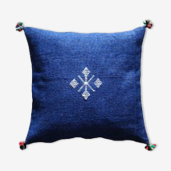 Blue Moroccan Berber cushion in cotton