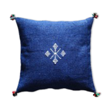 Blue Moroccan Berber cushion in cotton