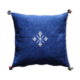 Blue Moroccan Berber cushion in cotton