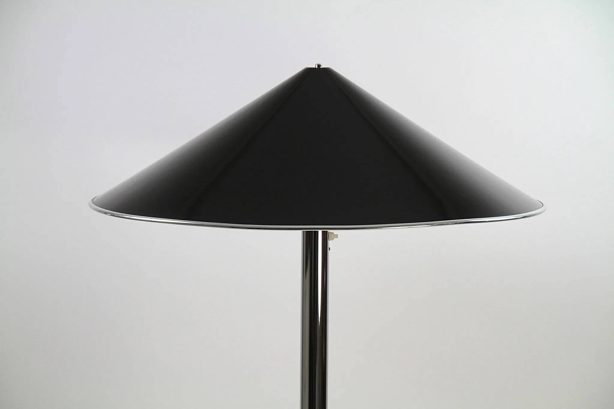 Ateljé Lyktan floor lamp with rare oversized custom shade – Sweden, 1970s