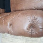 Mid-Century, Chesterfield sofa, natural leather