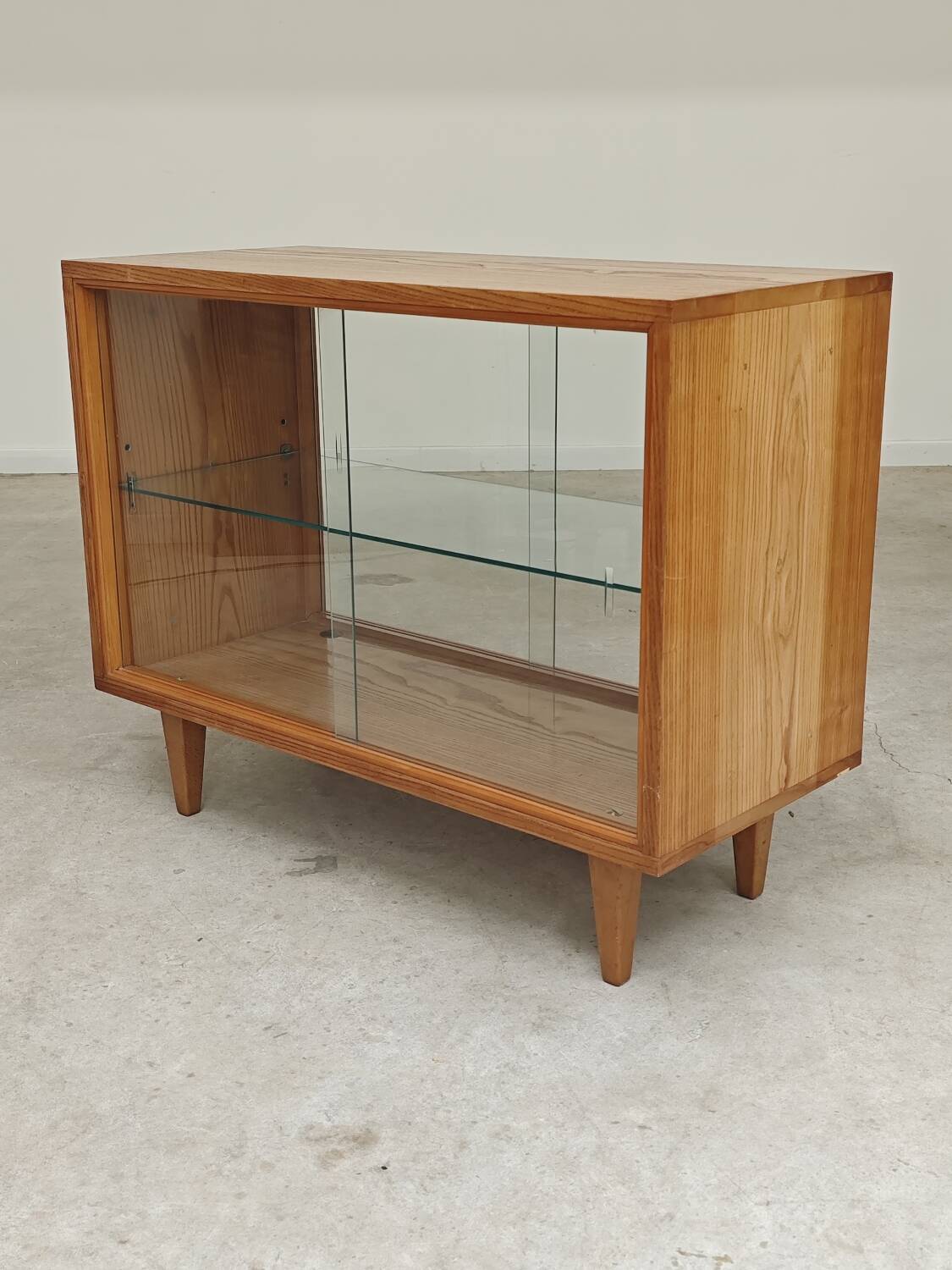 Small two-sided display cabinet wood and glass Frantisek Jirak 1960