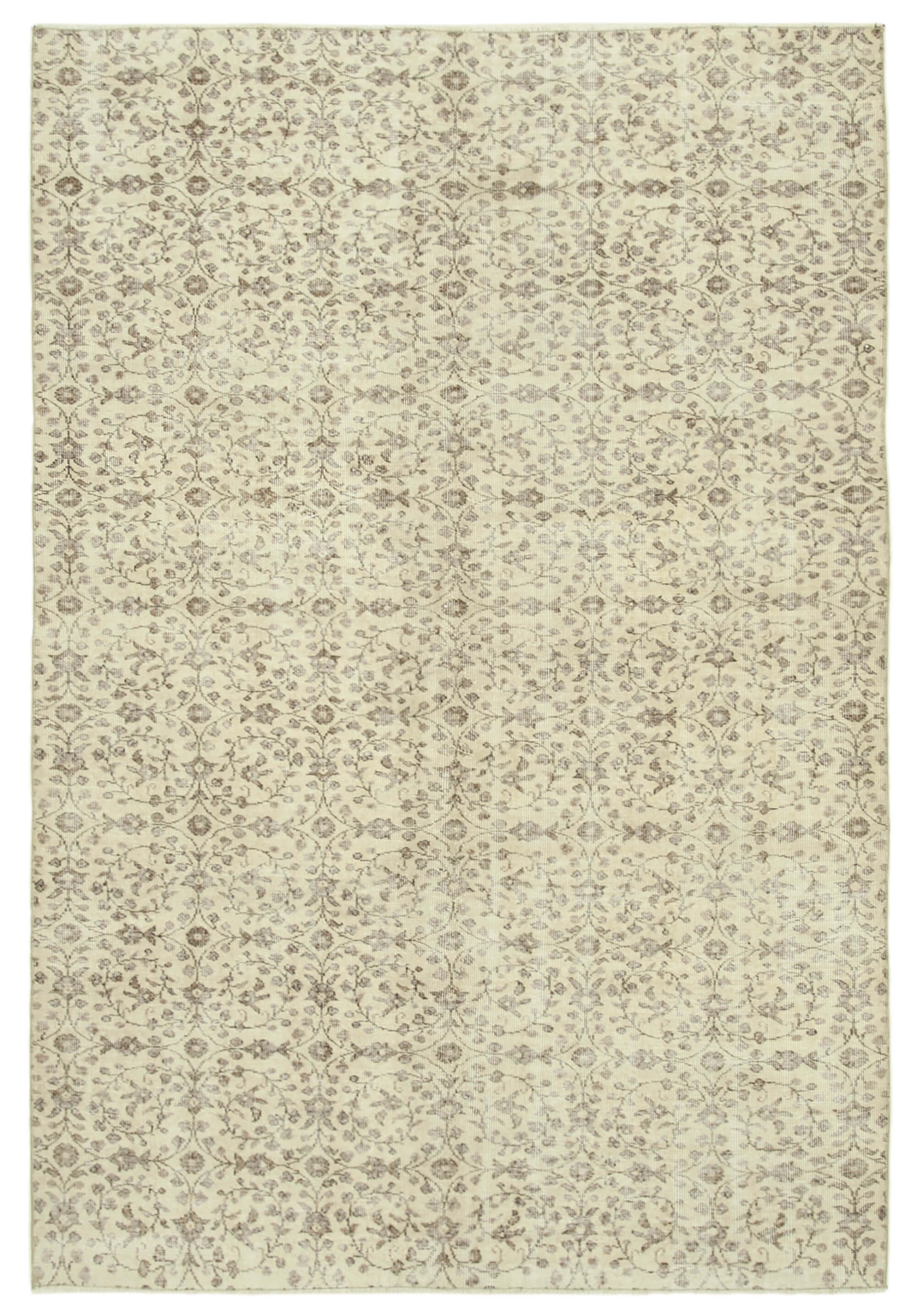 Handmade one-of-a-kind oriental beige carpet 197 cm x 300 cm