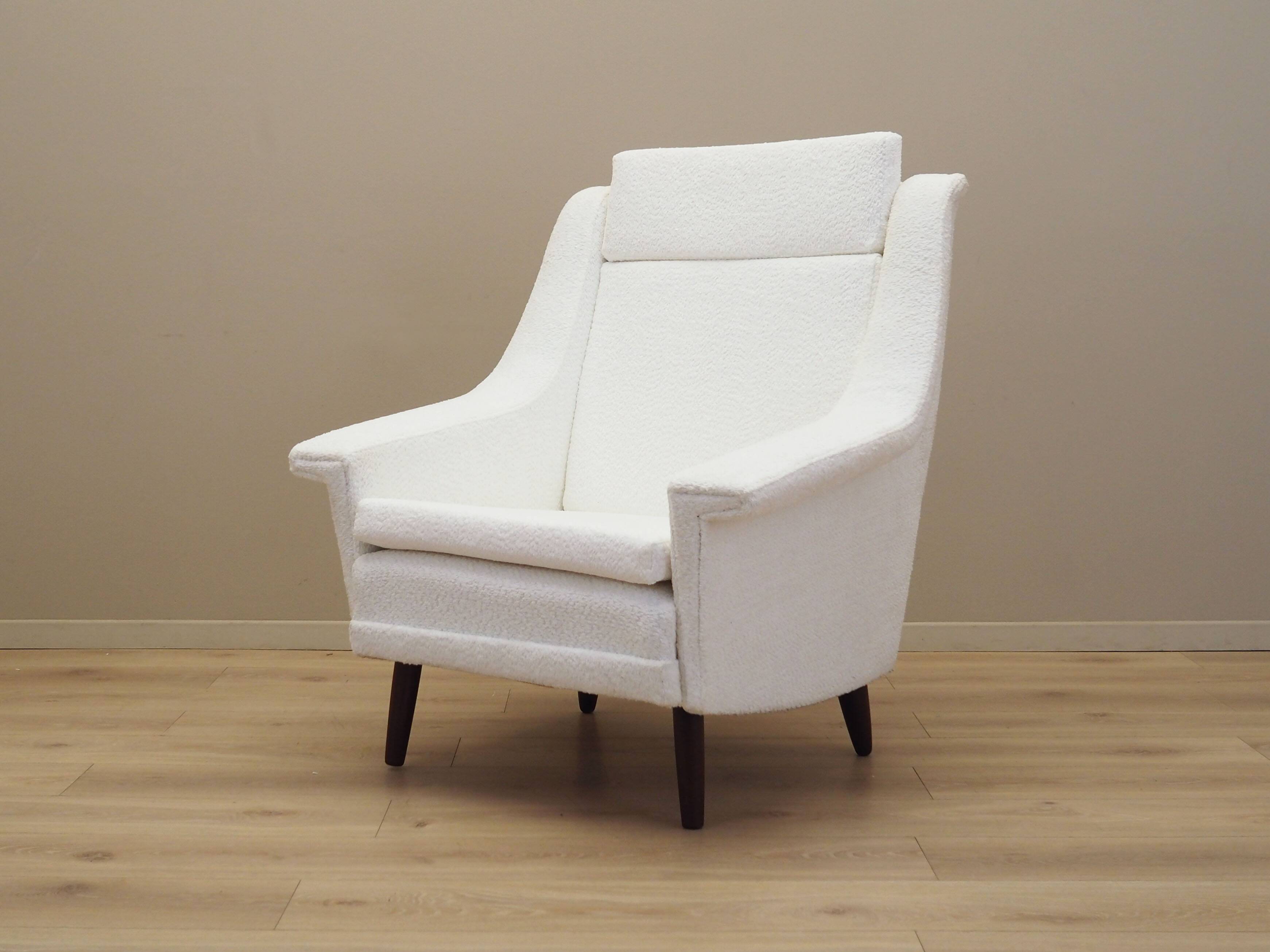 White armchair, Danish design, 1970s, production: Denmark