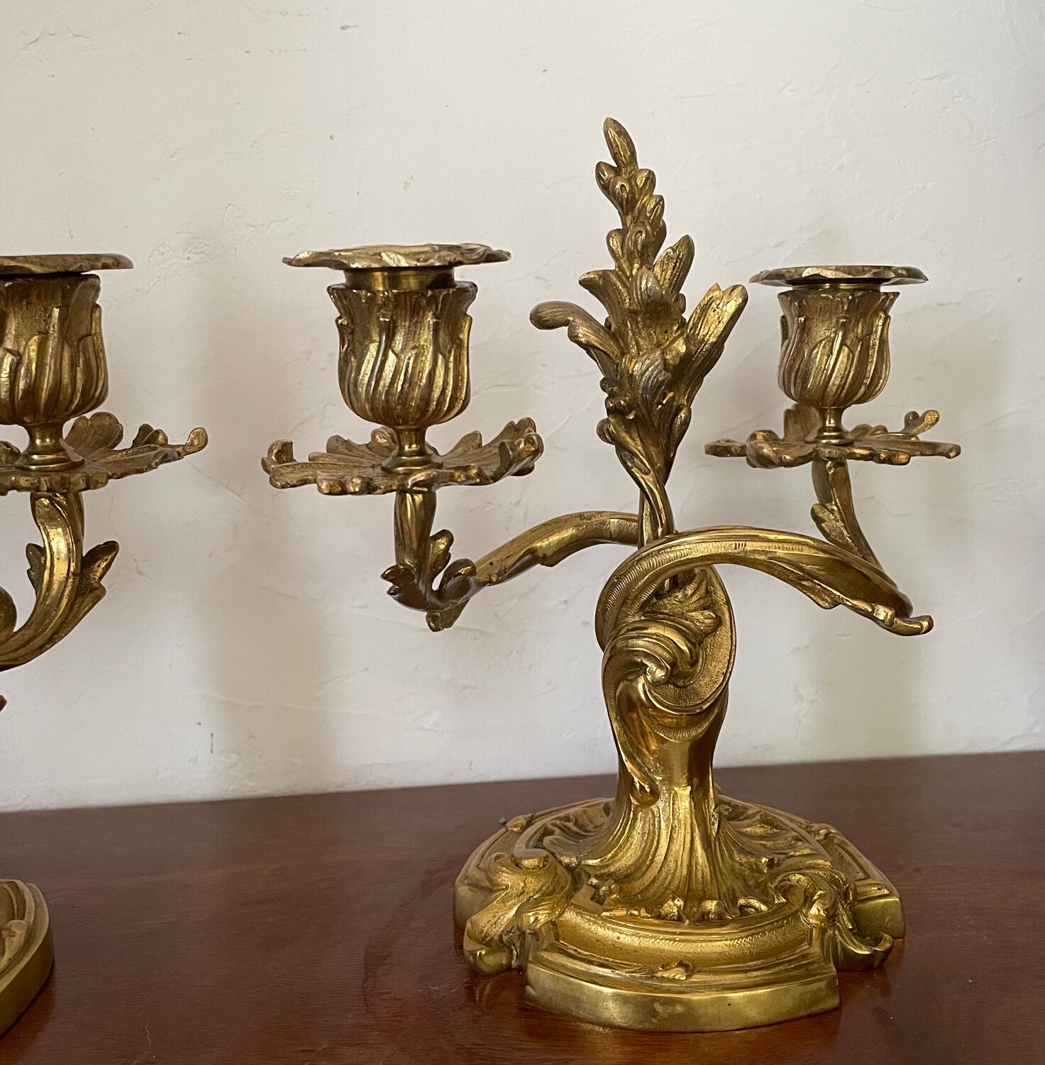 Paire de chandeliers en bronze 19ème