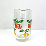 Pichet en verre sérigraphié orangeade citronade
