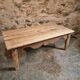 Antique French coffee table in pine with an oak skirt (18th–19th century)