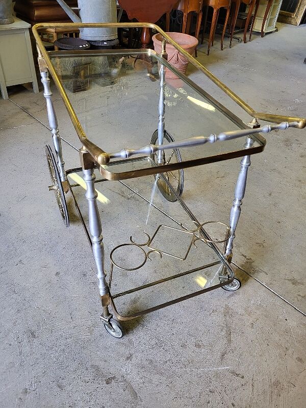 Brass and glass aluminium roller service 1960