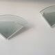 Pair of vintage wall lights, white lacquered metal and sandblasted glass, France 1970