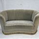 1970s, Danish 2-seater curved sofa, original furniture velour, beech wood.
