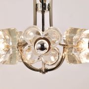 Crystal Glass Flower Pendant Light in Kalmar Style by Sische, Germany, 1970s