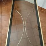 Table basse en laiton et verre fumé