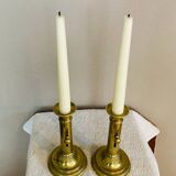 Pair of Louis Philippe candlesticks from the 19th century in solid brass