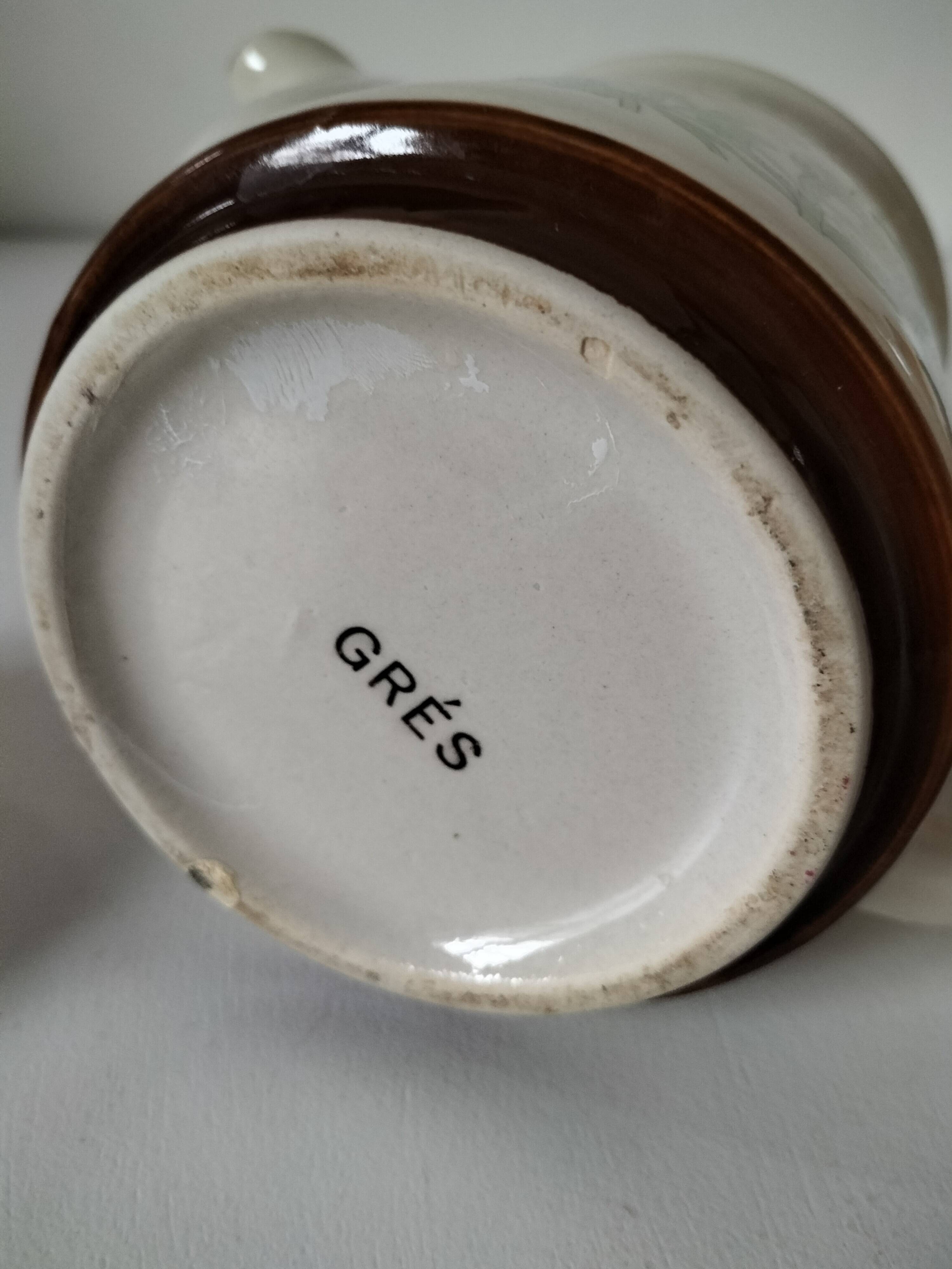 Vintage flowered stoneware teapot – 1970s