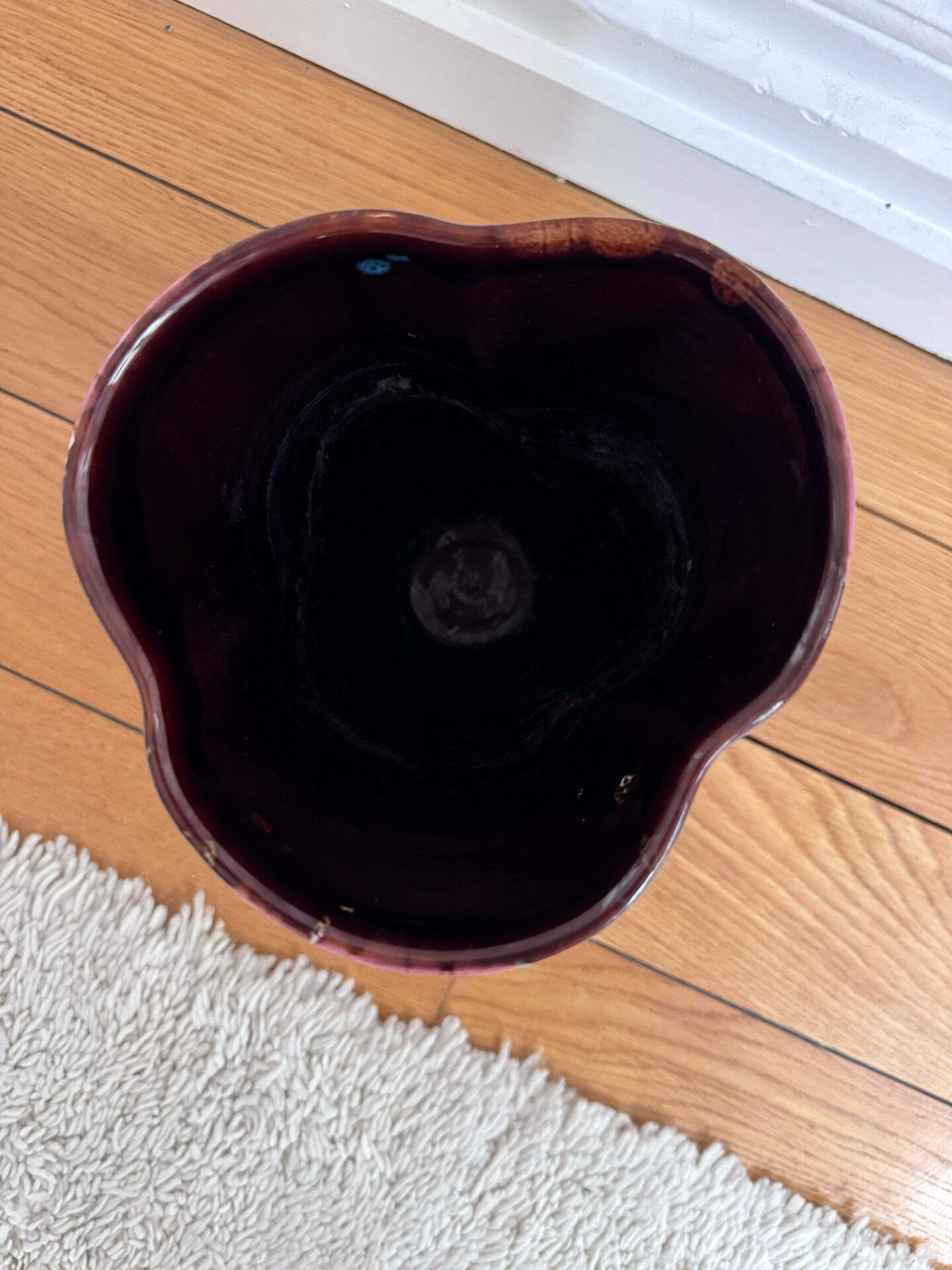 Large multicoloured lava vase