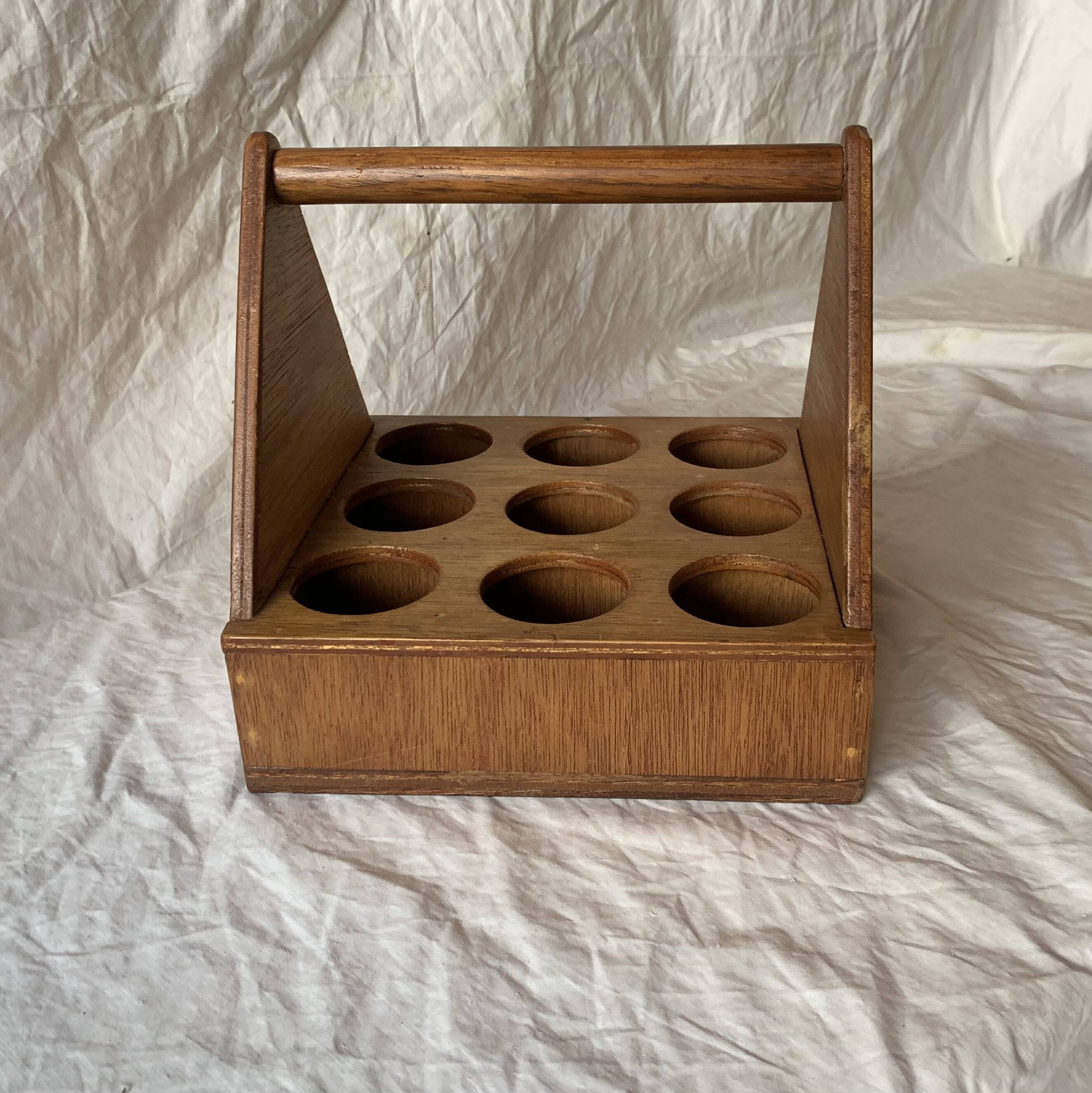 Vintage wooden glass holder