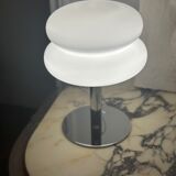 Lampe champignon design années 70 verre opaline acier chromé vintage variateur