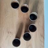 cups or glasses of enamelled sandstone, set of six