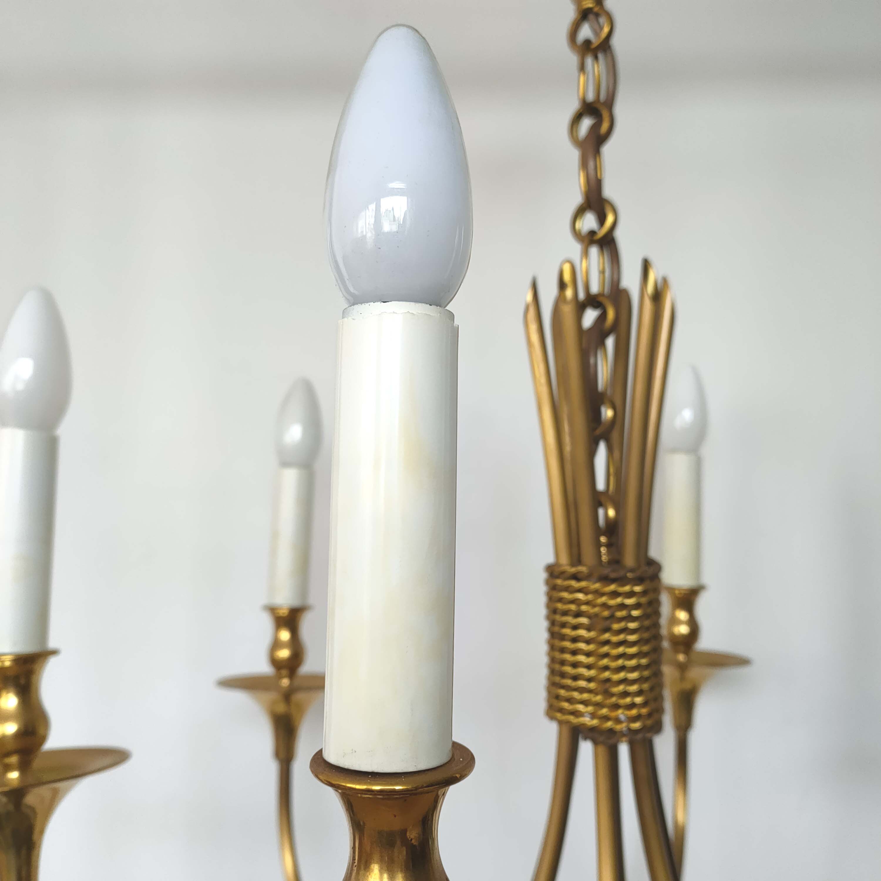 Lustre 6 brass lights