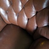 Vintage Dark Brown Leather Club Chair