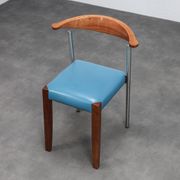 Set of 4 postmodern leather dining chairs, Italy, 1990s
