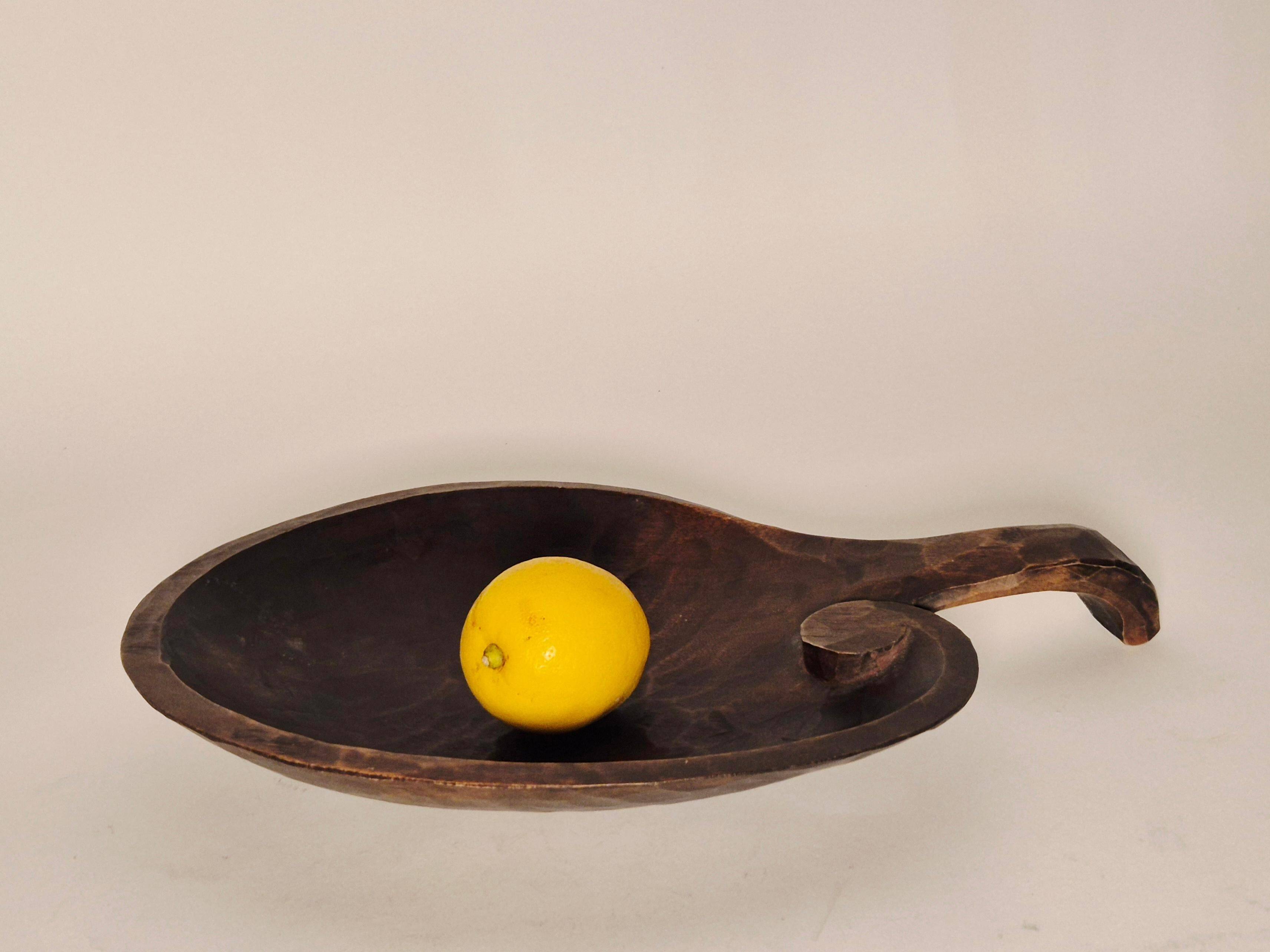 Bo Fjæstad, decorative bowl in hand cut wood, Rackstadgruppen / Arts & Crafts.