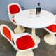 Vintage set of 3 tulip chairs and table, plastic, 70s