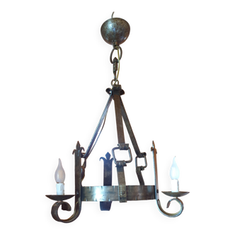 chandelier - wrought iron ceiling light - medieval style