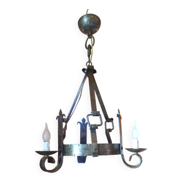 chandelier - wrought iron ceiling light - medieval style