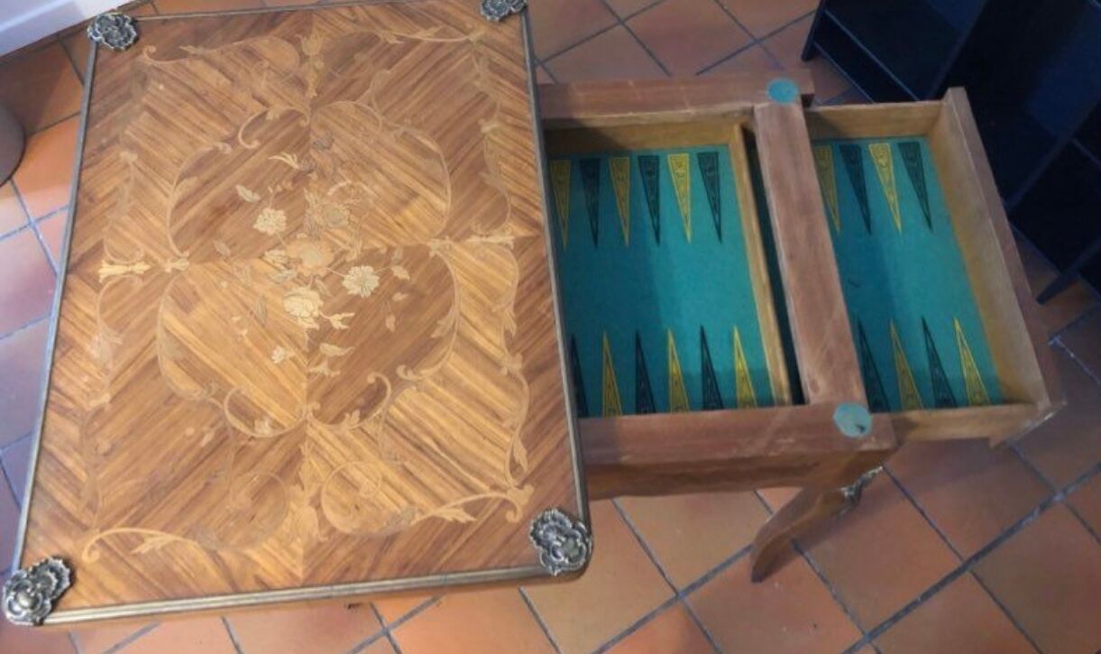 Antique marquetry game table