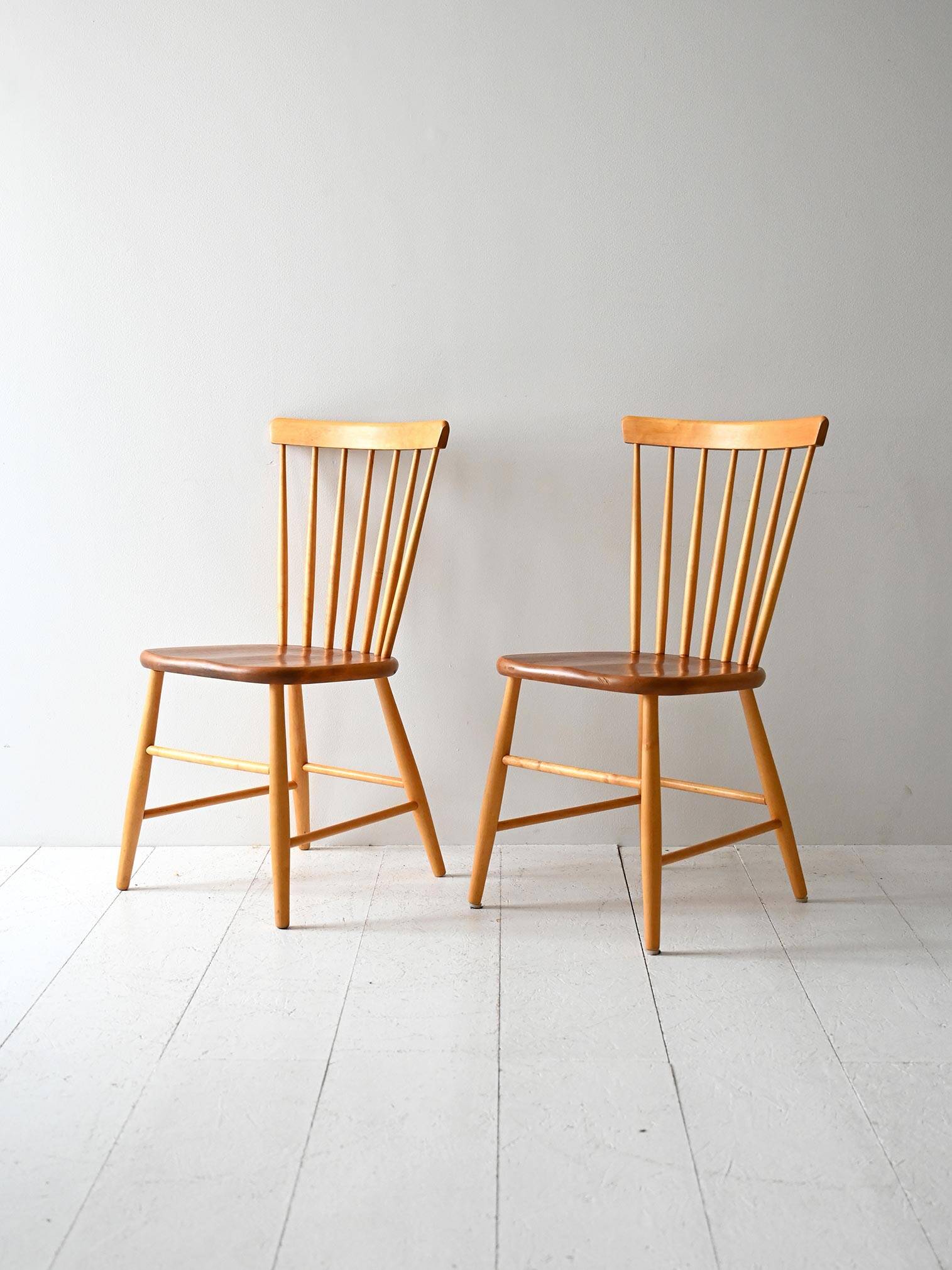 Paire de chaises Pinstolar scandinaves vintage