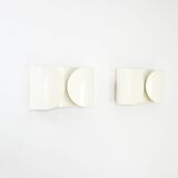 2 white "Foglio" wall lights by Tobia & Afra Scarpa for Flos, 1960s