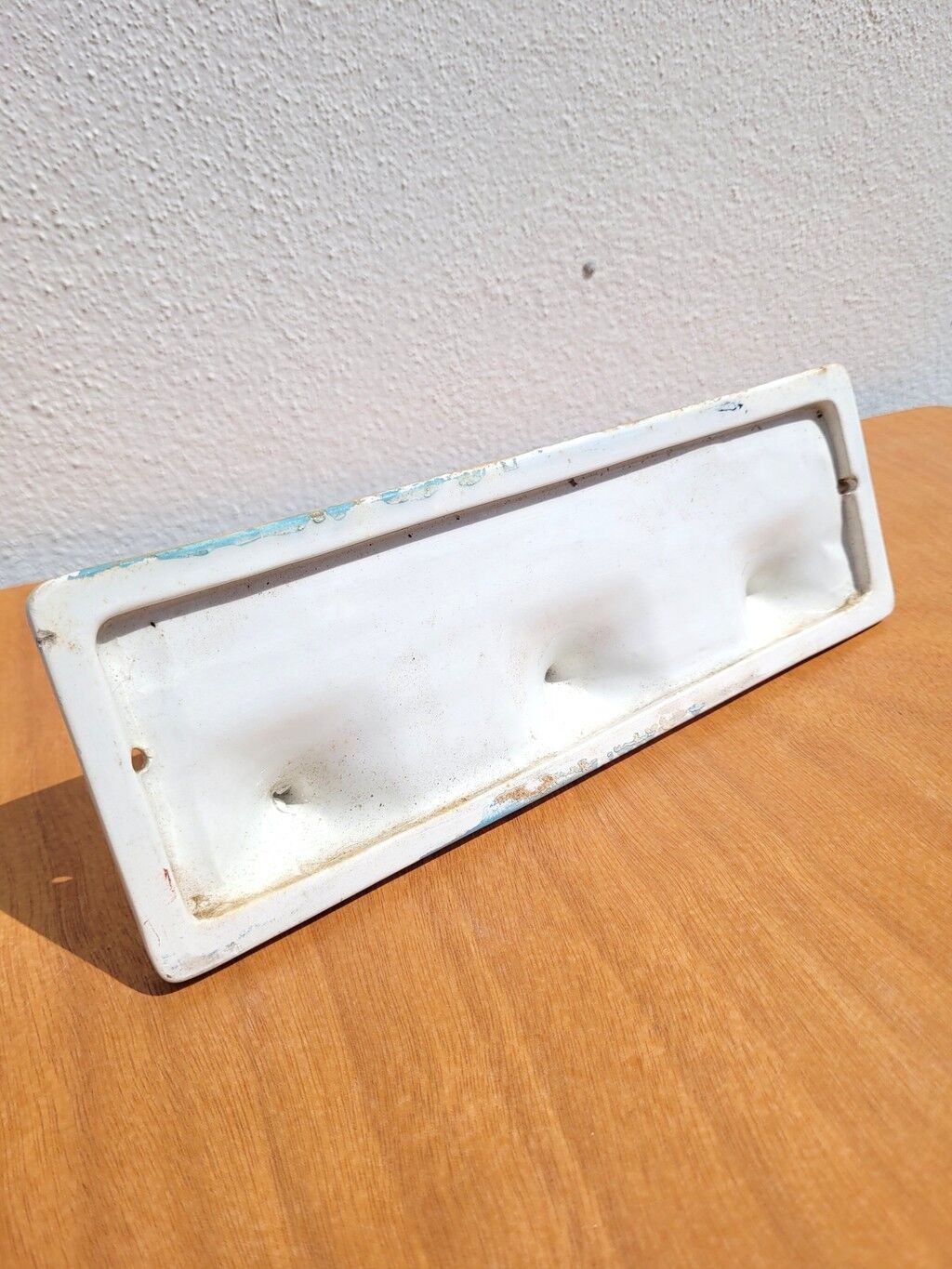 Antique white ceramic wall hook 3p