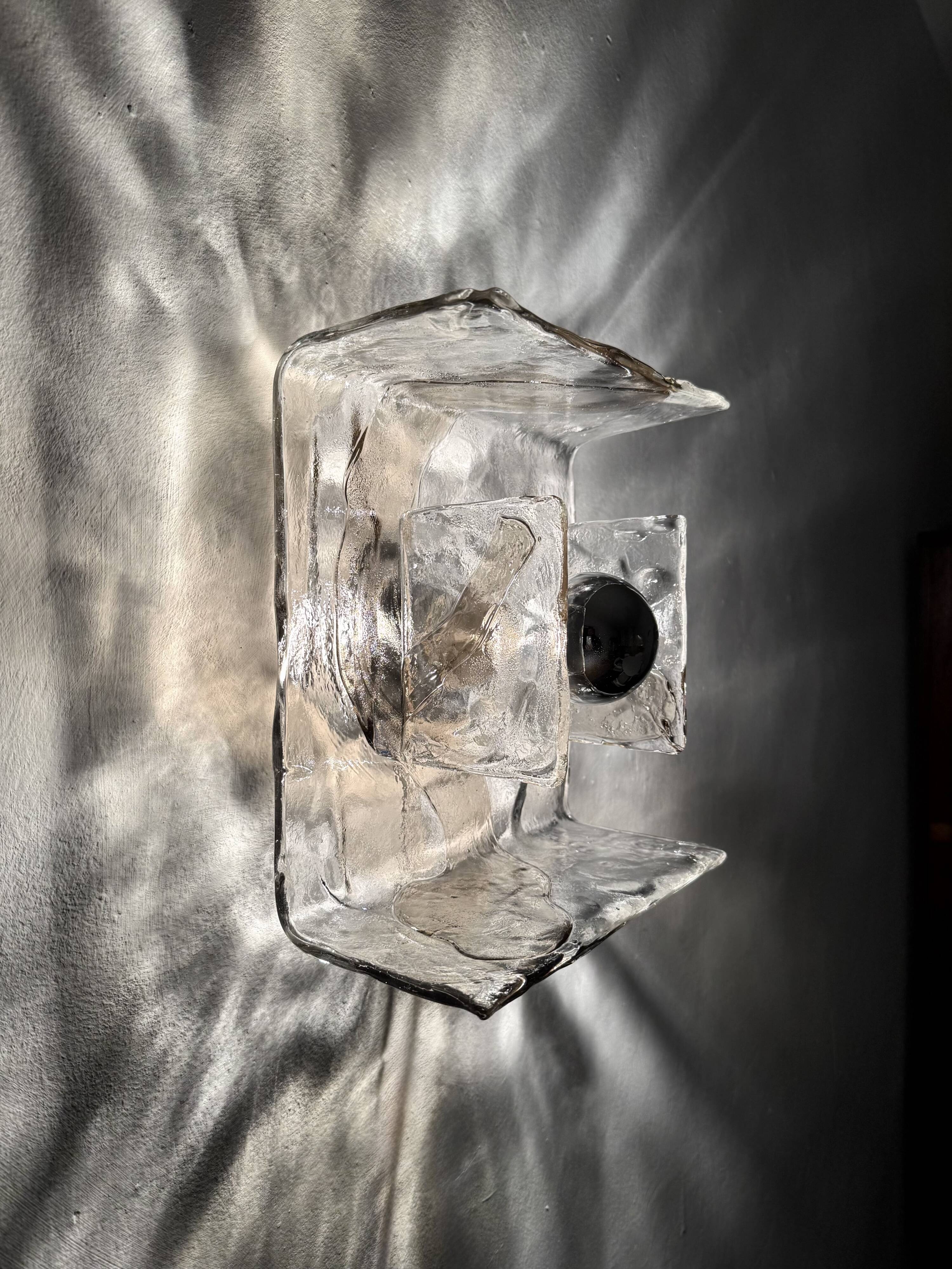 Set of 2 Murano Glass Wall or Ceiling Lamps by Carlo Nason for Mazzega