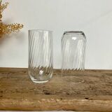 6 vintage twisted glasses