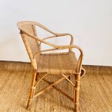 Fauteuil en osier vintage