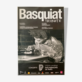 Affiche d'exposition à la philharmonie de paris consacrée à Jean-Michel Basquiat