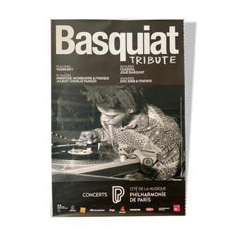 Affiche d'exposition à la philharmonie de paris consacrée à Jean-Michel Basquiat