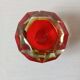Murano ashtray Sommerso faceted glass red yellow vintage 60s-70s